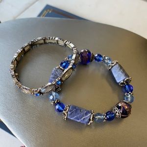 Blue stretch bracelets